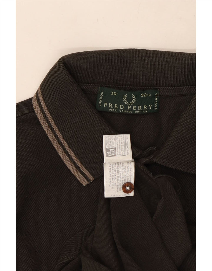 Polo a maniche lunghe da uomo Fred Perry piccola in cotone grigio