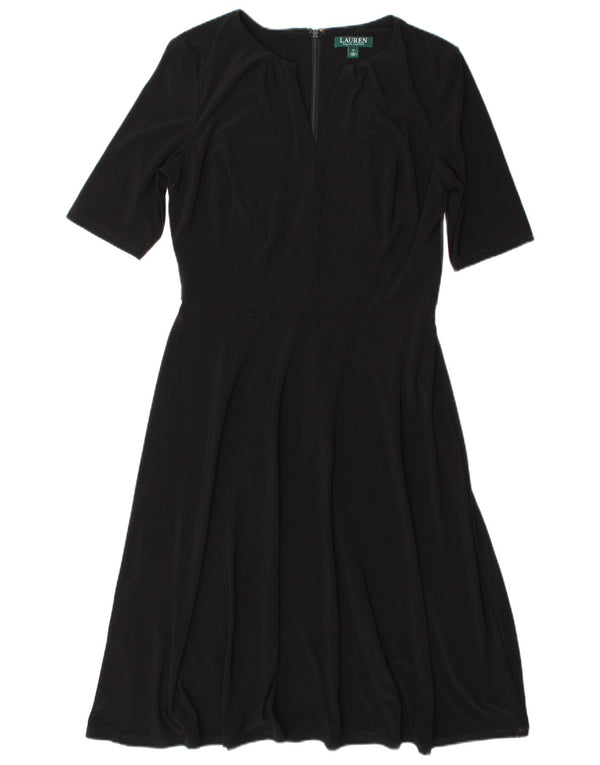 Abito a trapezio da donna Ralph Lauren US 8 poliestere nero medio