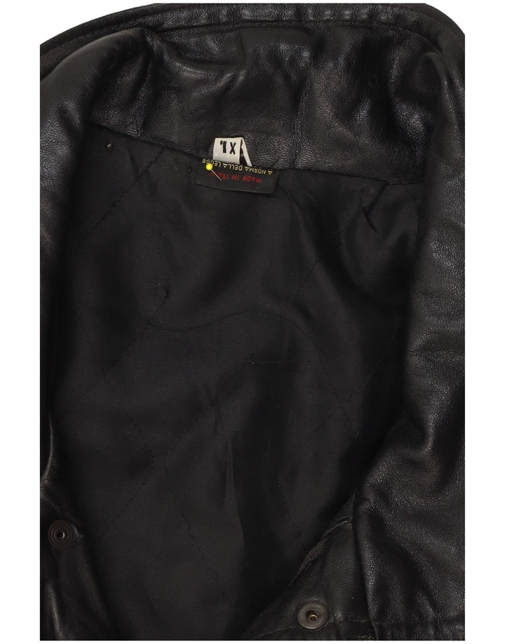 Giacca in pelle vintage da uomo UK 42 XL in pelle nera