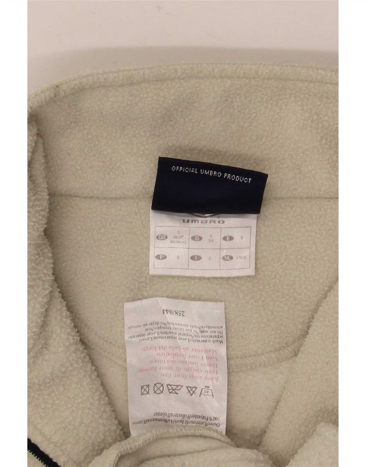 Maglione in pile oversize da donna con zip e collo Umbro UK 10 piccolo bianco sporco