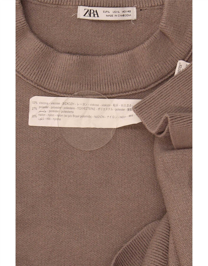 Maglione Zara da uomo girocollo grande in viscosa marrone