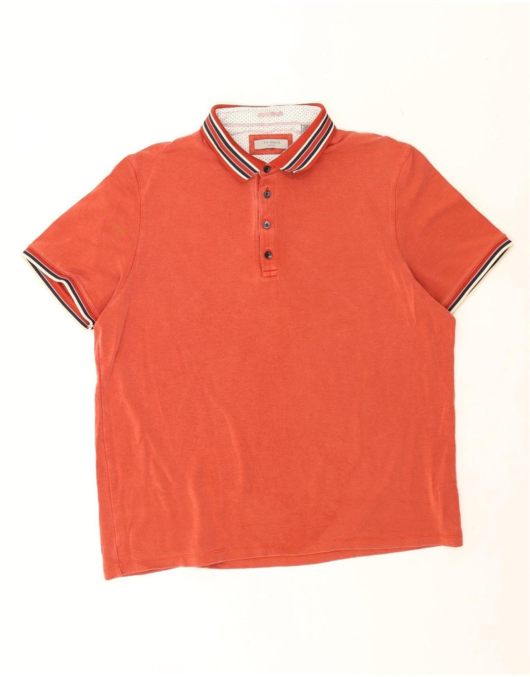 Polo da uomo Ted Baker XL in Lyocell a righe arancioni