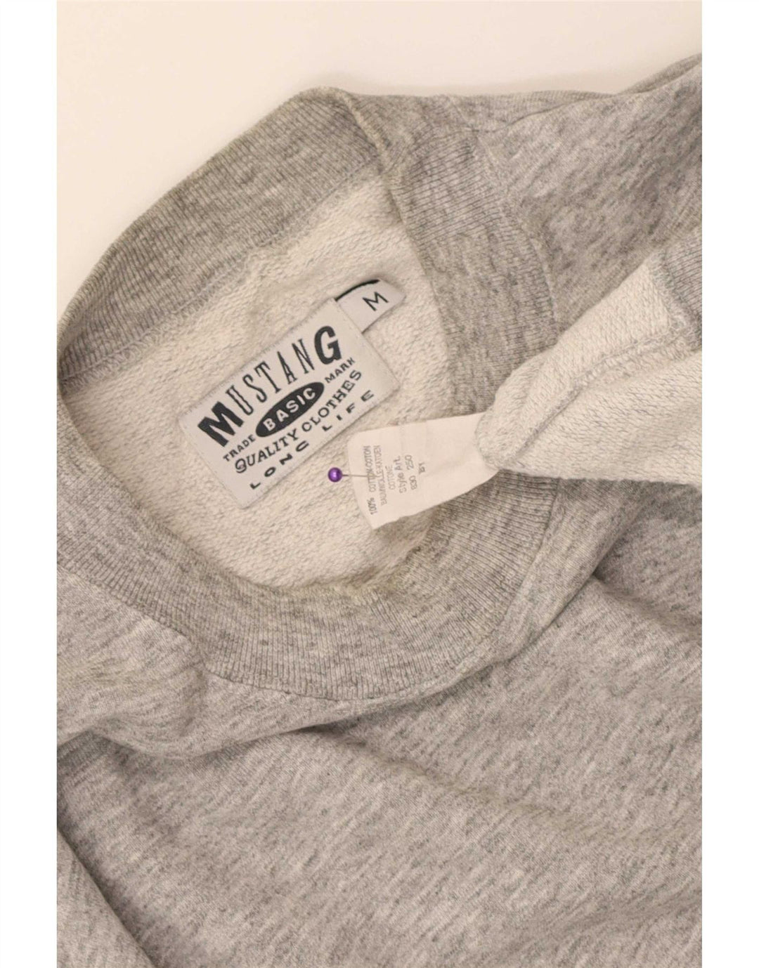 Felpa da uomo Mustang in cotone mélange grigio medio