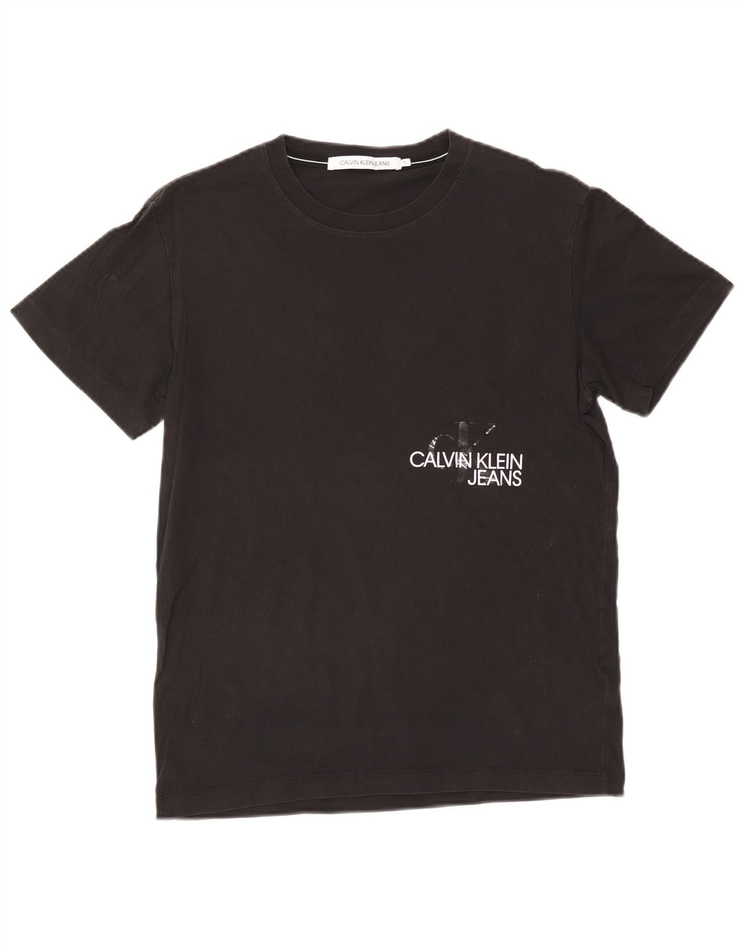 CALVIN KLEIN JEANS T-shirt grafica da uomo Top piccola in cotone nero