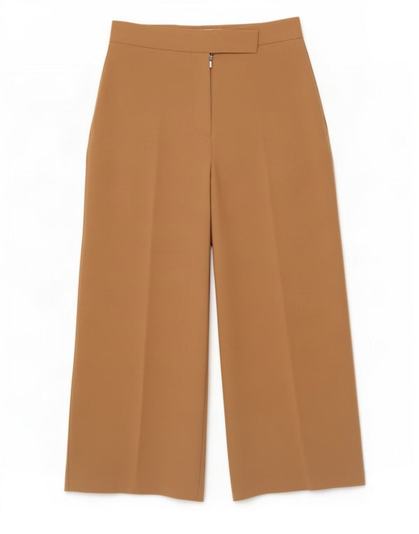Pantaloni da abito corti da donna Zara a gamba larga piccoli W26 L24 Beige