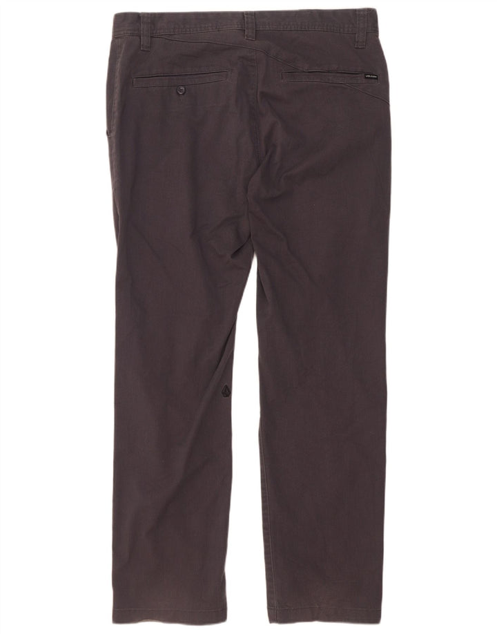 Pantaloni chino dritti da uomo Volcom W34 L32 in cotone grigio