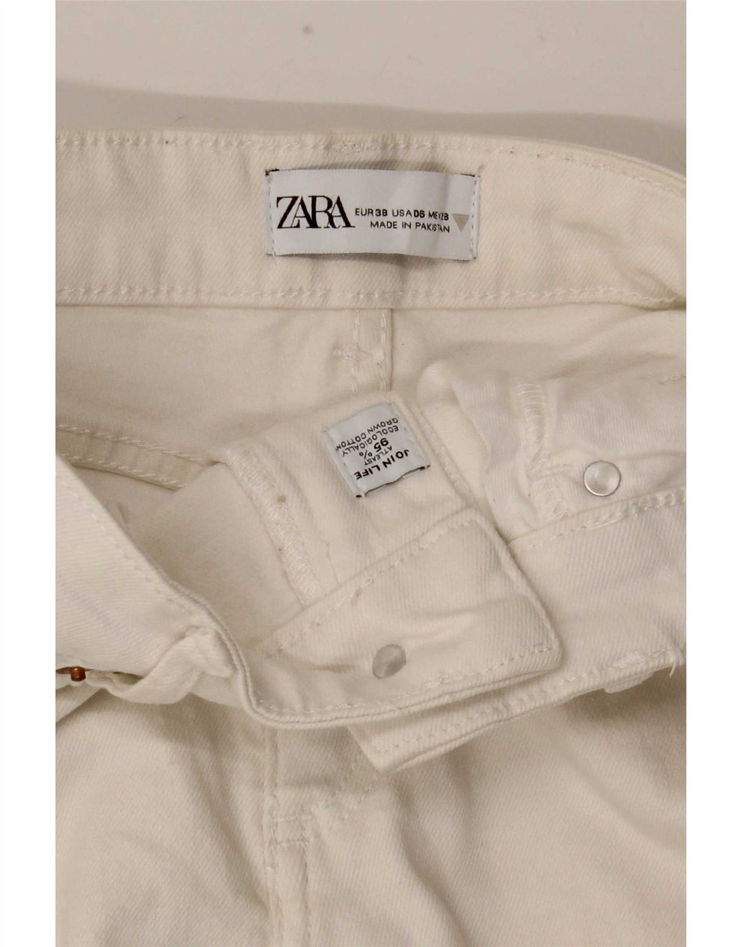 Jeans svasati da donna Zara EU 38 Small W28 L26 Cotone bianco