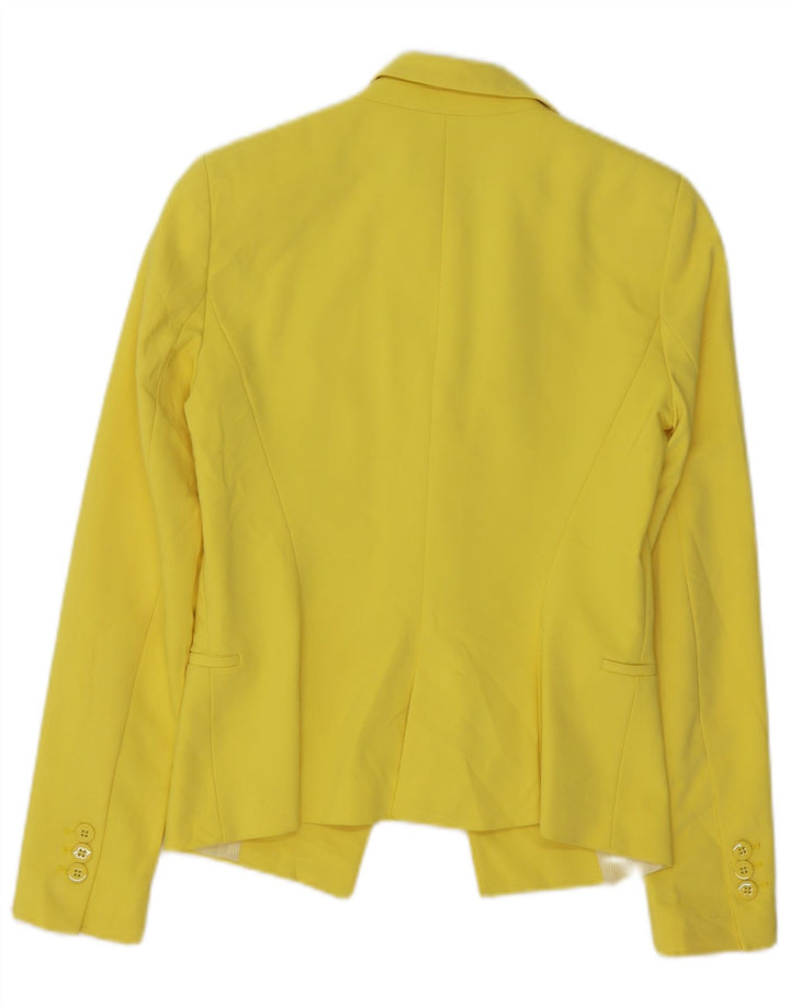 Giacca Blazer a 1 Bottone da Donna ZARA UK 10 Small Giallo Poliestere
