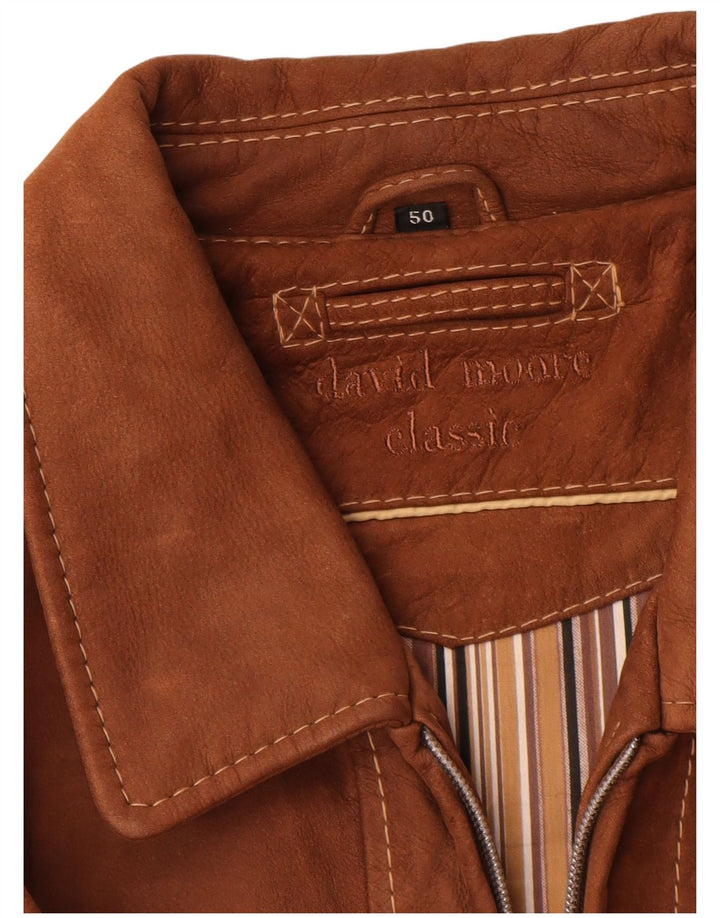 Giacca in pelle da uomo David Moore IT 50 Large in pelle marrone
