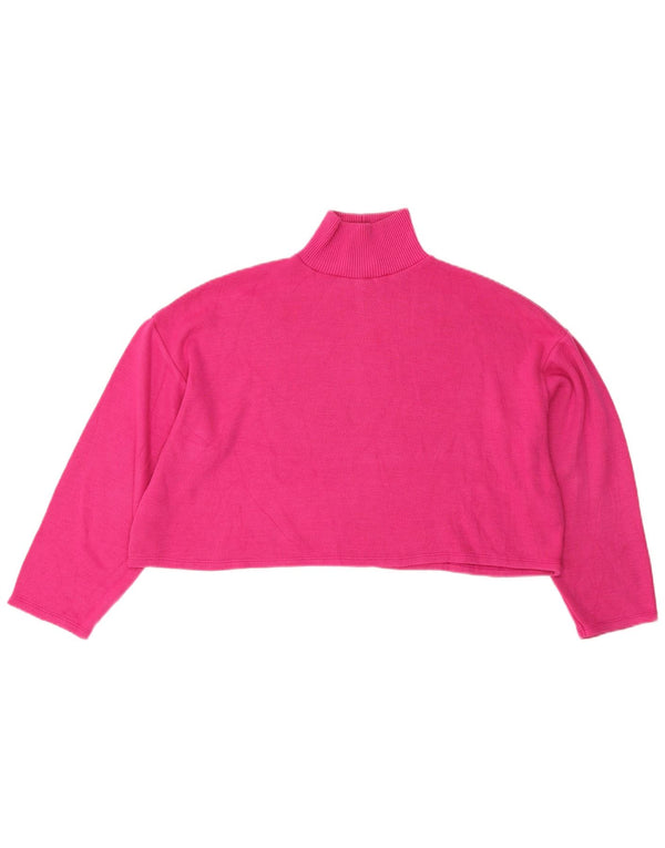 Top corto oversize da donna Zara a maniche lunghe UK 12 Poliestere rosa medio