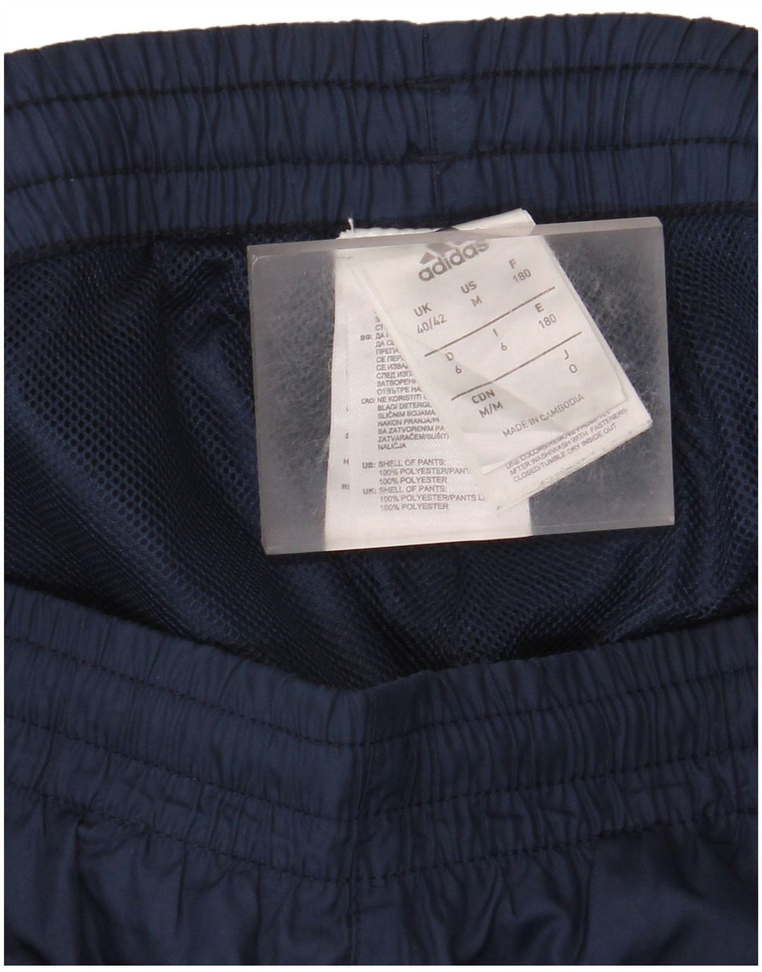 Pantaloni da tuta da uomo Adidas UK 40/42 Poliestere blu navy medio