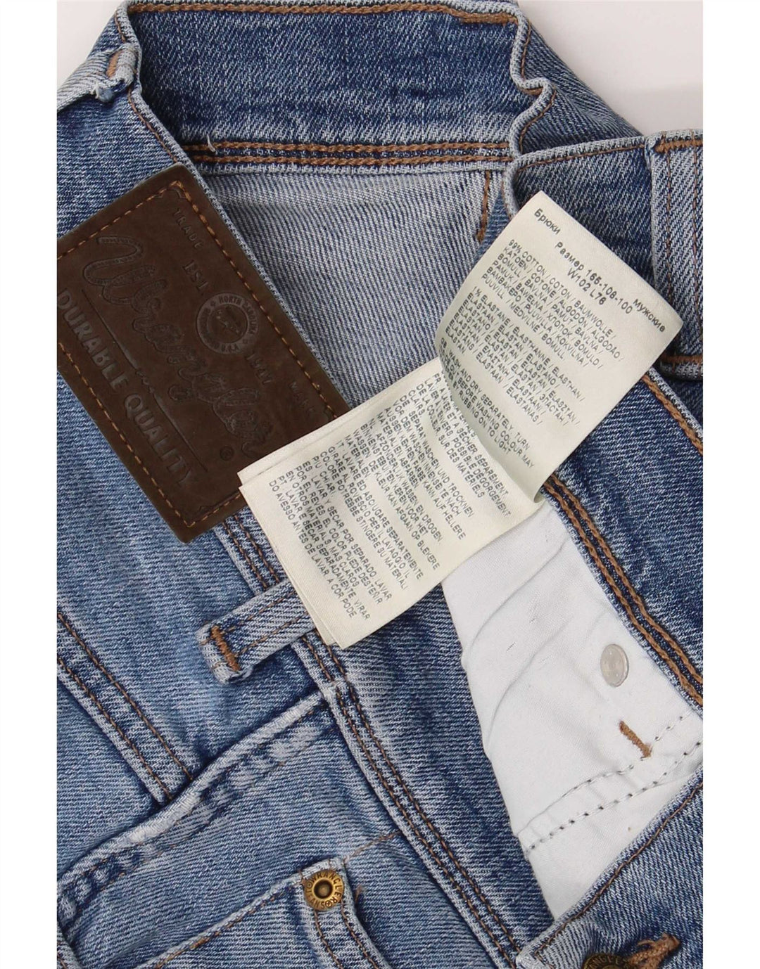 Jeans dritti da uomo Wrangler vestibilità regolare W40 L30 cotone blu