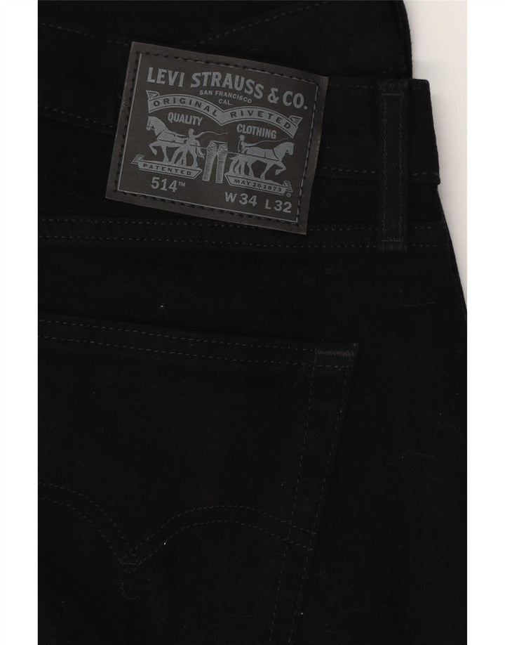 Levi's Uomo 514 Jeans dritti W34 L32 Cotone Nero