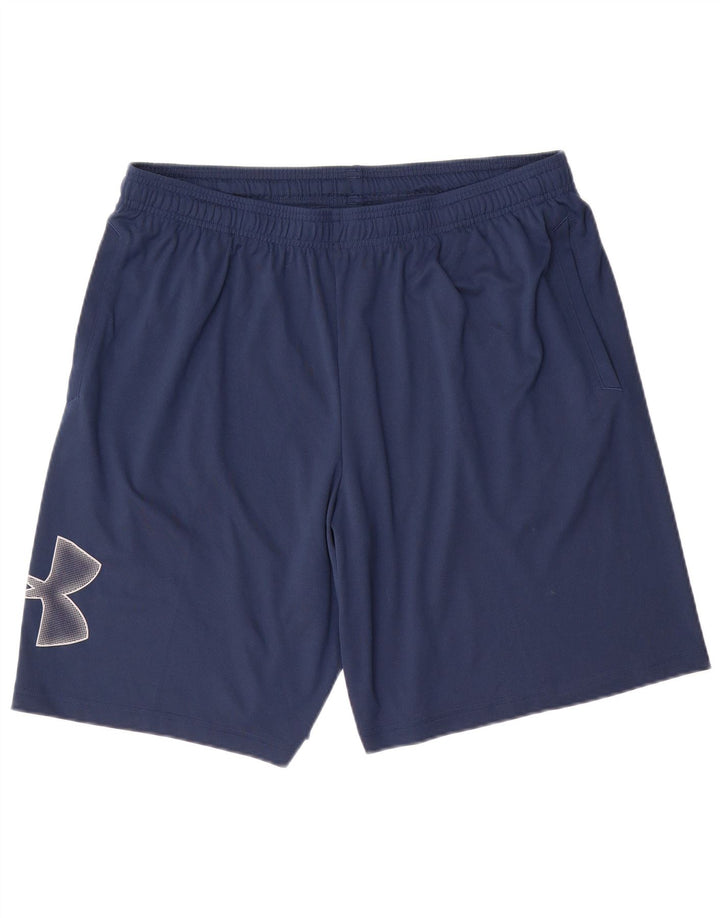 Pantaloncini sportivi grafici da uomo UNDER ARMOR XL poliestere blu navy