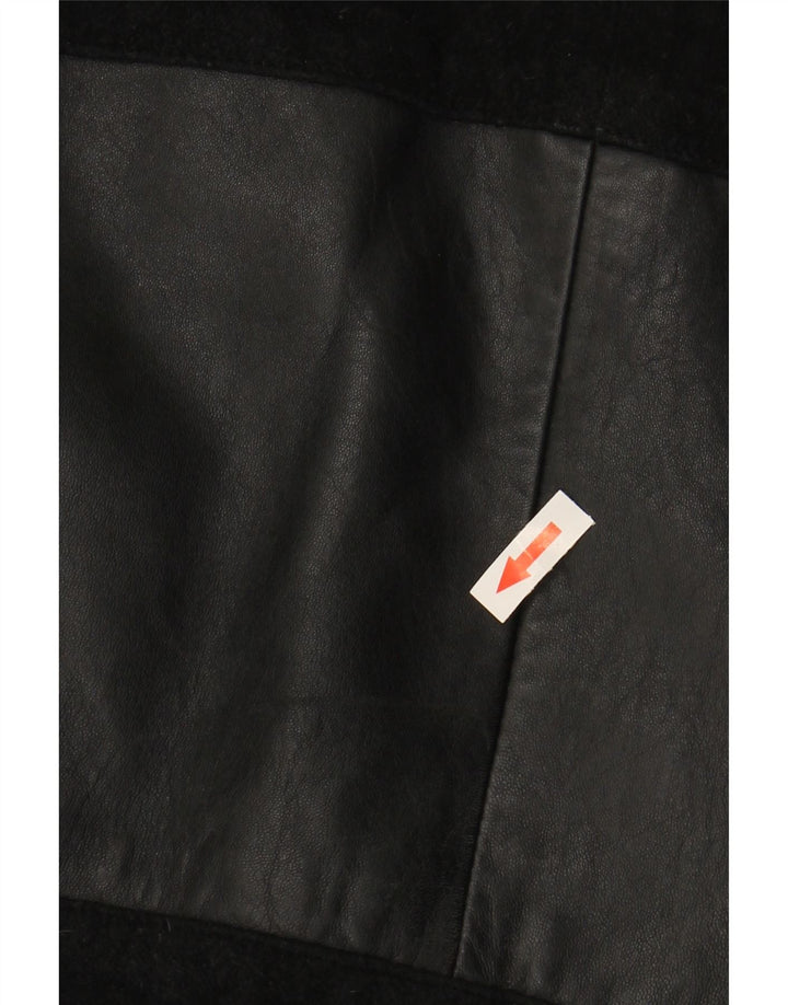 Giacca da donna in pelle scamosciata VINTAGE IT 48 XL Nera