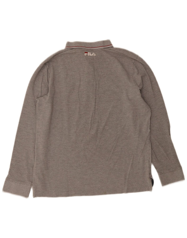 Polo a maniche lunghe da bambino Fila 15-16 anni Large in cotone grigio