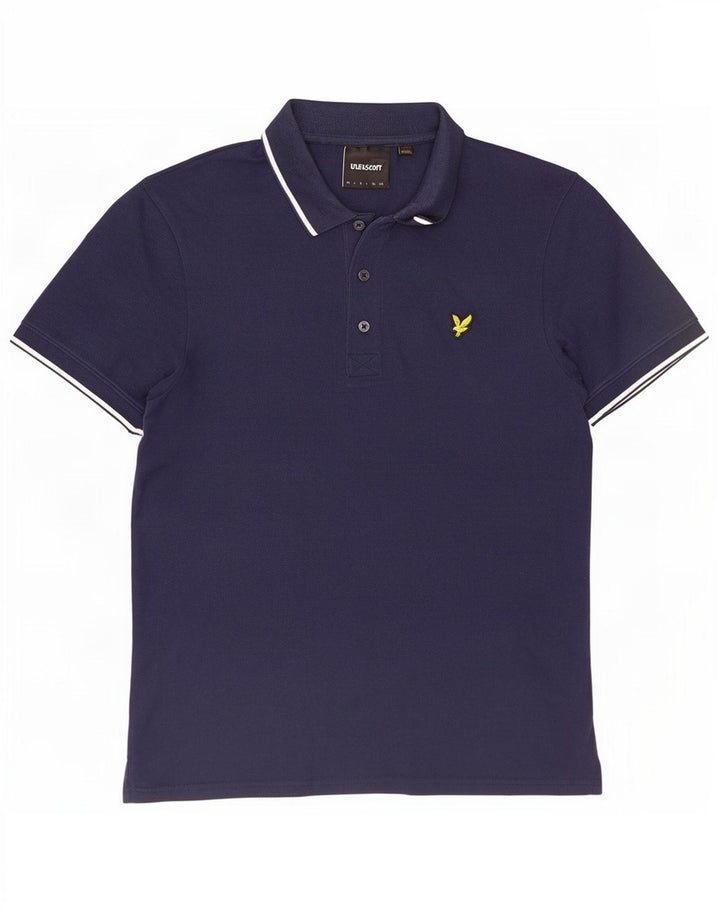 Polo da uomo Lyle & Scott a righe blu navy medie