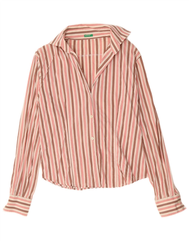 Camicia da donna BENETTON UK 16 a righe grandi rosa