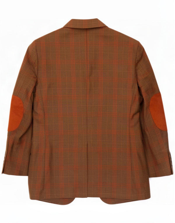Duca Visconti Mens 2 Button Blazer Jacket IT 46 Small Brown Check
