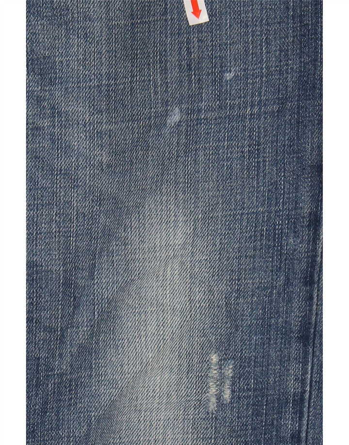 TOMMY HILFIGER Mens Distressed Custom Fit Straight Jeans W34 L32 Blue