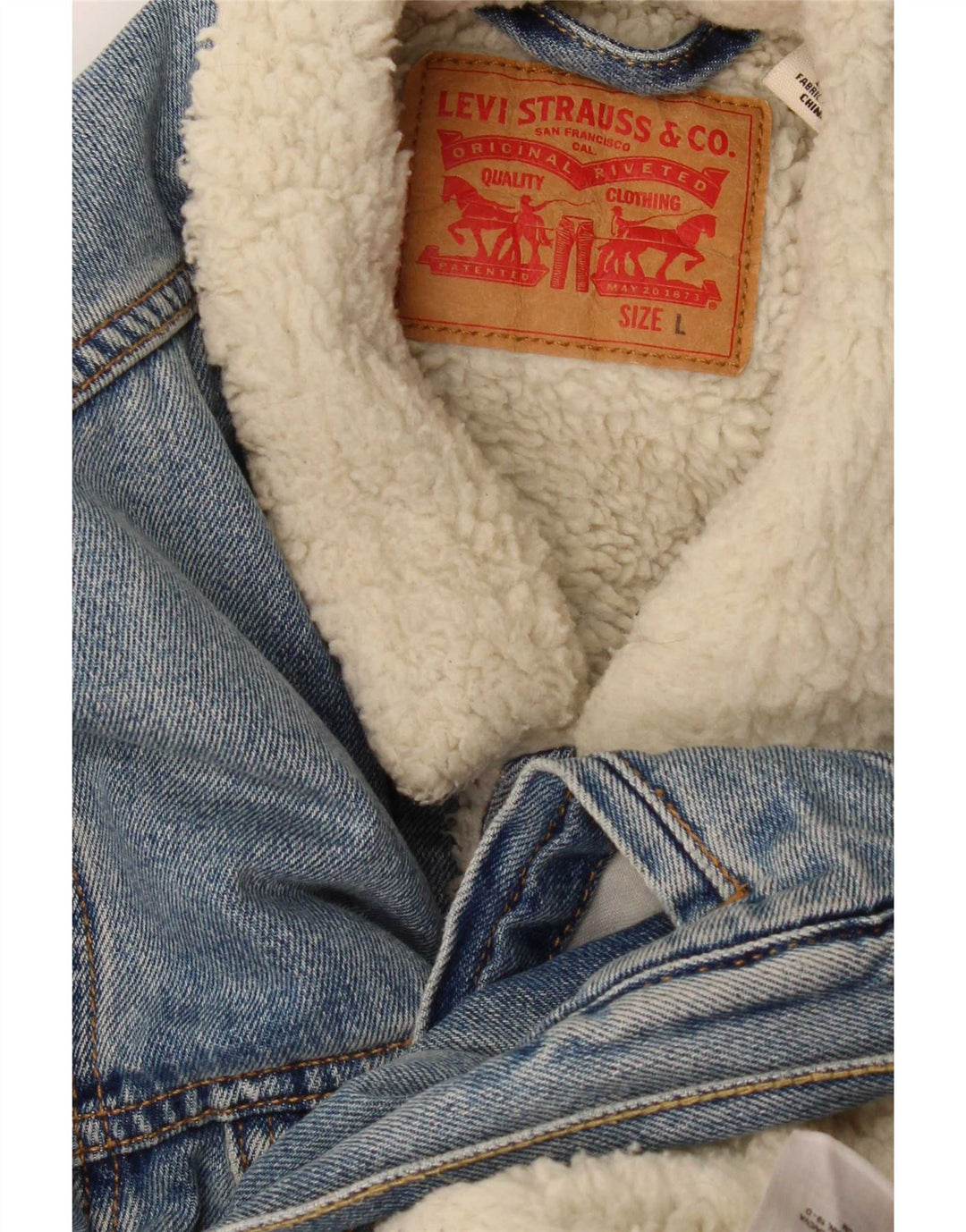 Giacca in denim Sherpa da uomo Levi's UK 40 grande blu