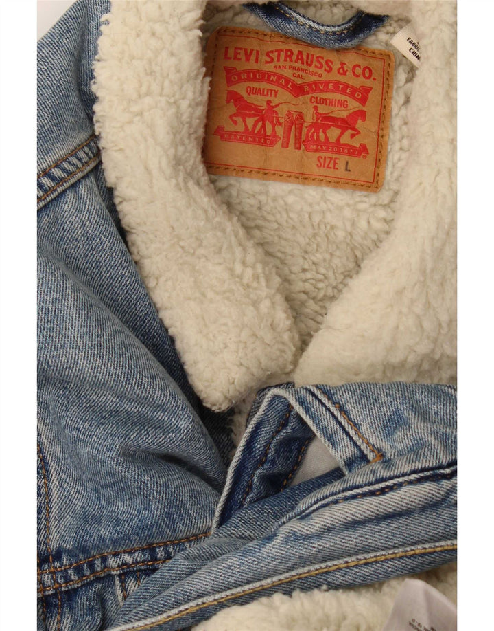 Giacca in denim Sherpa da uomo Levi's UK 40 grande blu