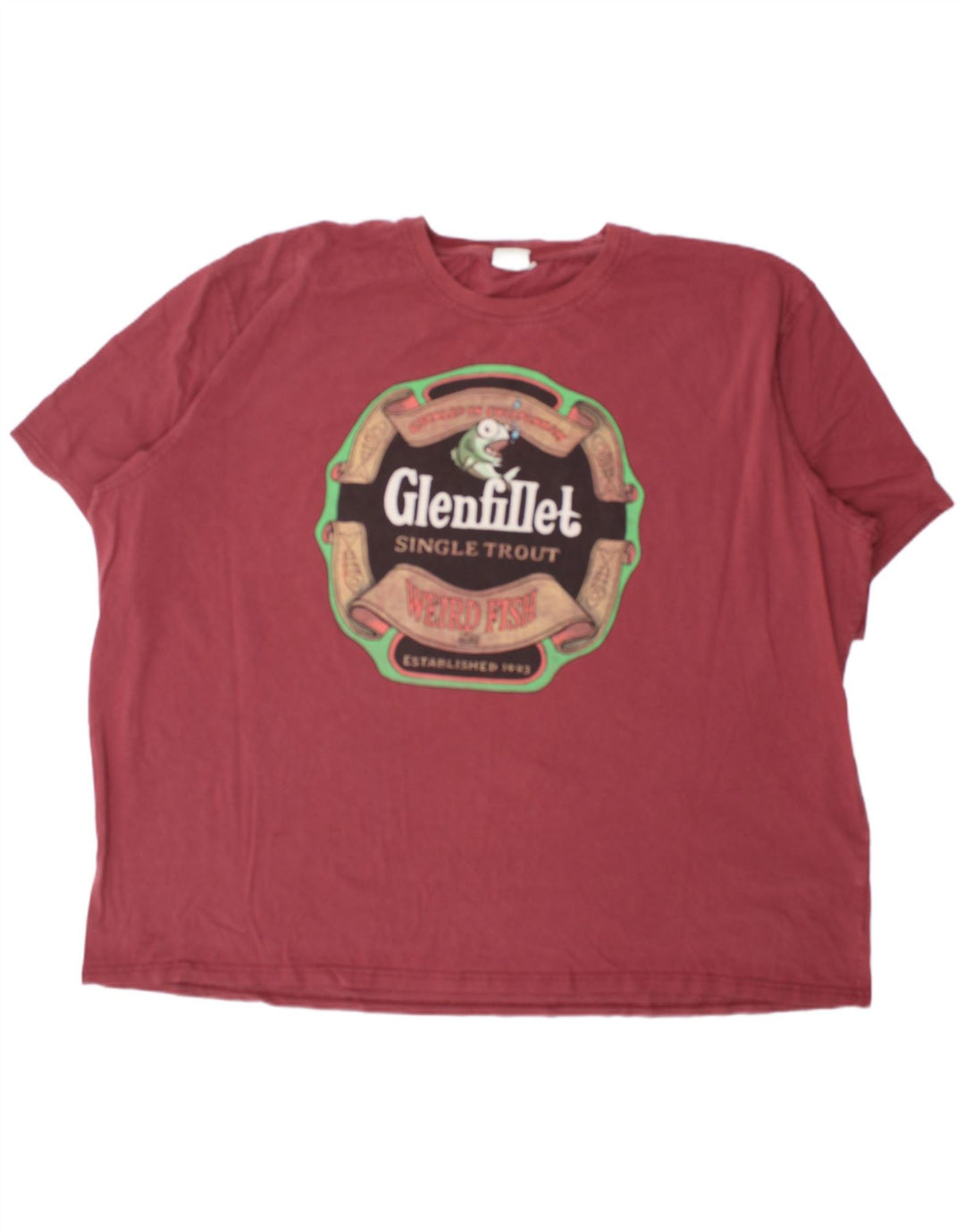 T-shirt grafica da uomo WEIRD FISH Top 4XL cotone rosso