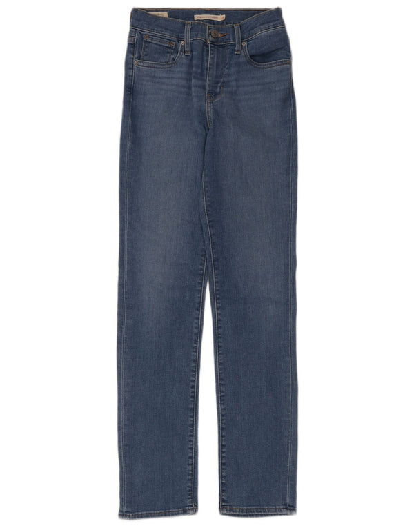 Jeans dritti a vita alta Levi's 724 da donna W25 L31 cotone blu