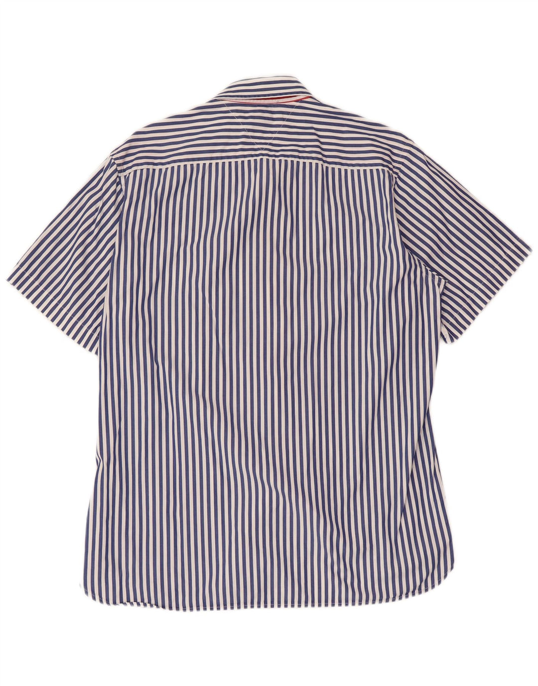 TOMMY HILFIGER Camicia da uomo a maniche corte su misura, a righe grandi blu navy