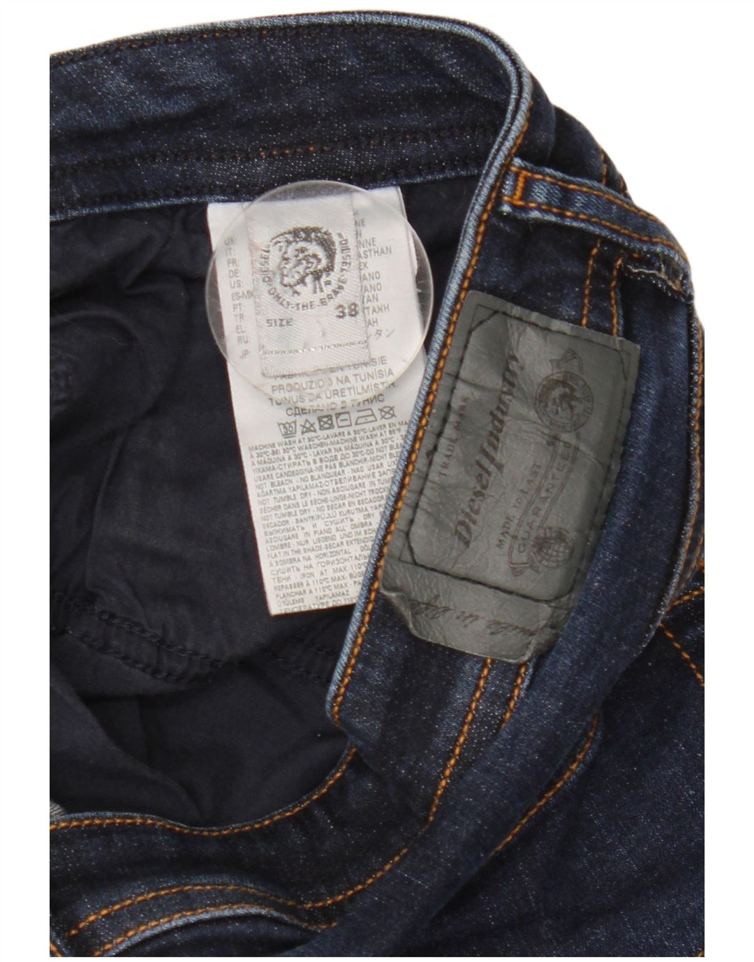 Jeans slim da uomo Diesel W38 L31 cotone blu navy
