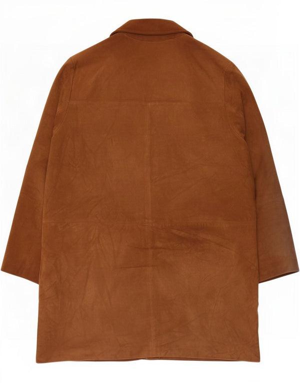 Soprabito vintage da donna in pelle scamosciata IT 50 XL Beige