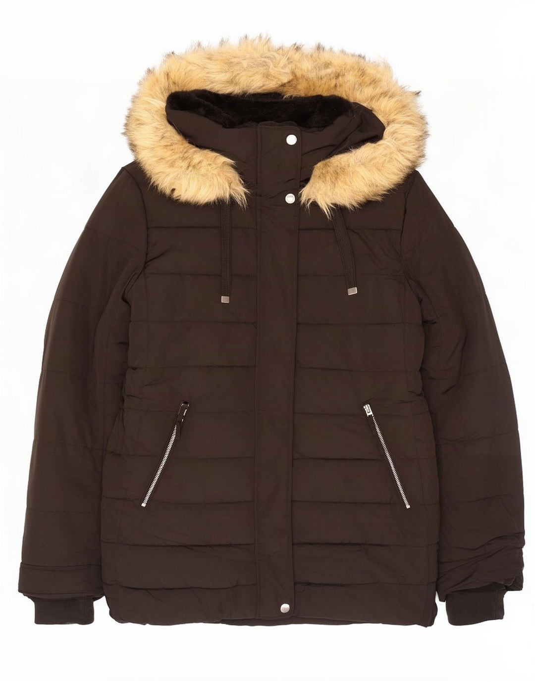 Giacca imbottita con cappuccio da donna Zara UK 20 2XL poliestere nero