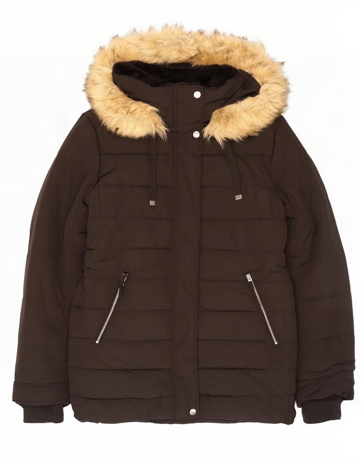 Giacca imbottita con cappuccio da donna Zara UK 20 2XL poliestere nero