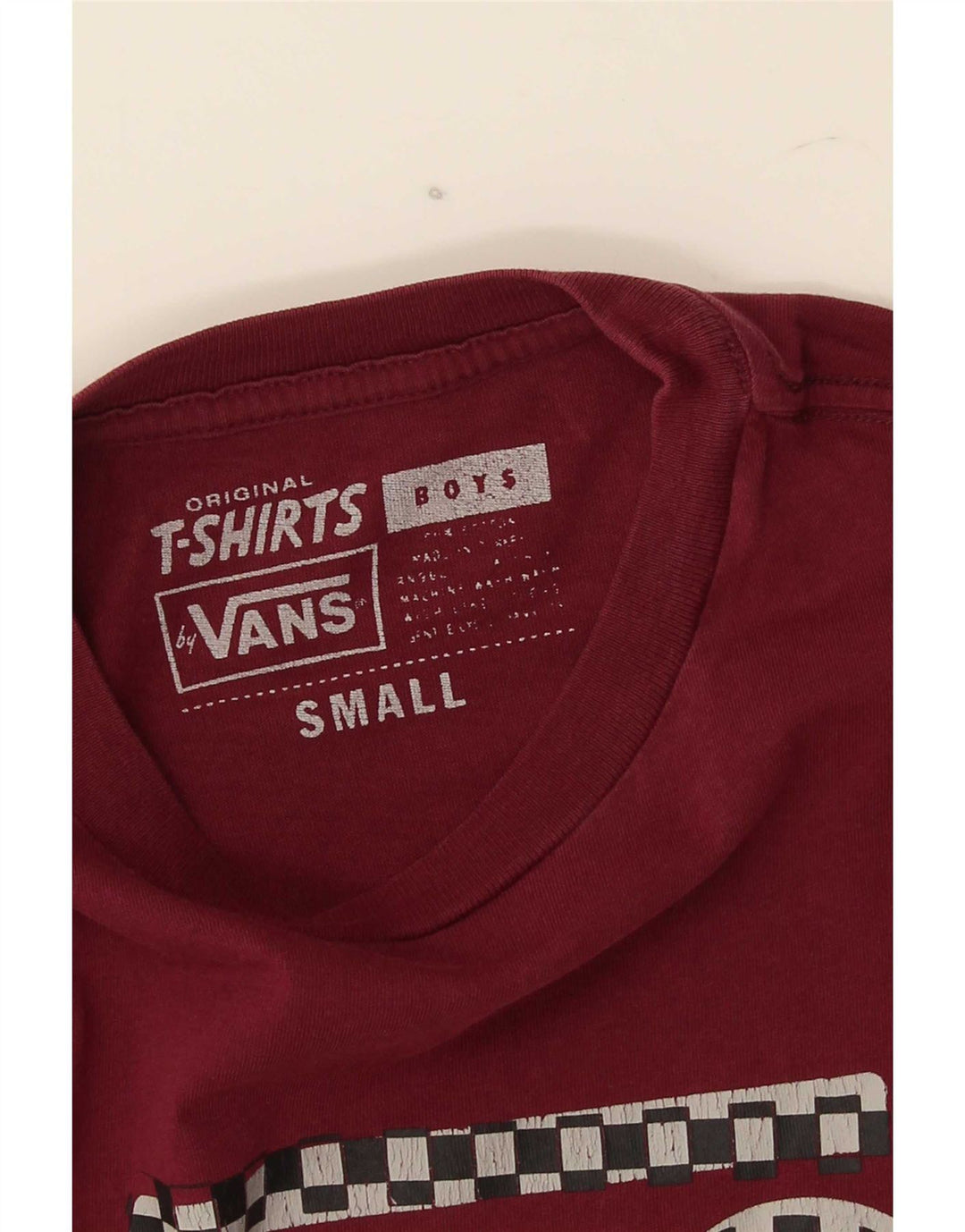 T-shirt grafica da ragazzo Vans Top 8-9 anni piccola Borgogna