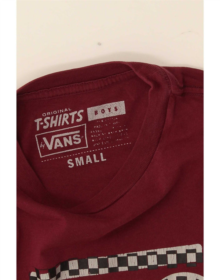 T-shirt grafica da ragazzo Vans Top 8-9 anni piccola Borgogna