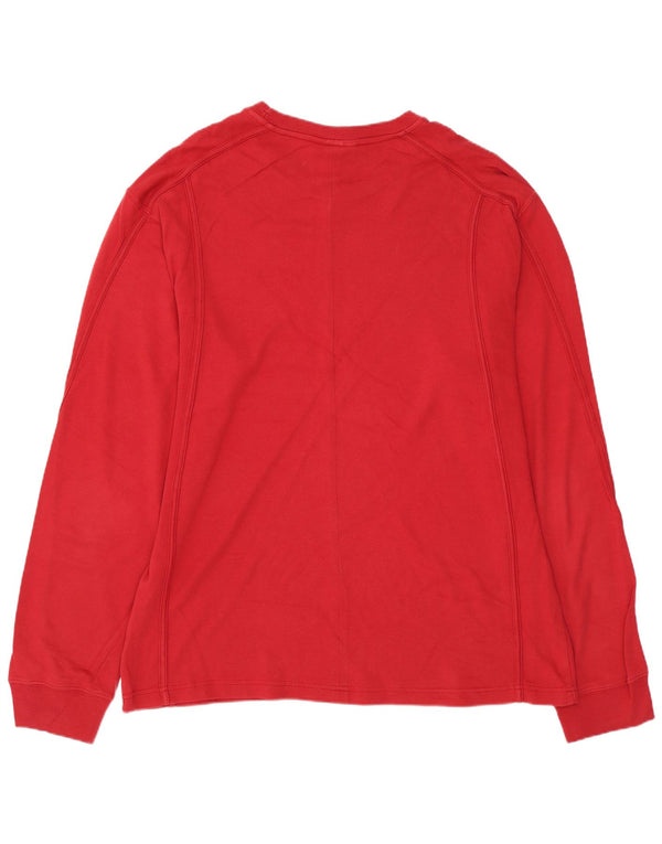 CHAMPION Top da uomo a maniche lunghe 2XL Rosso Cotone