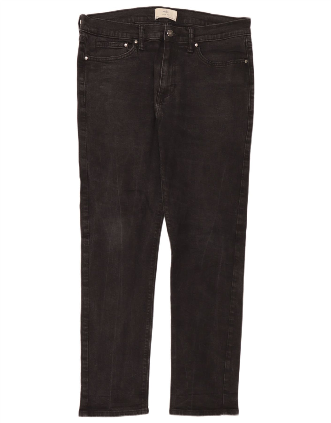 Jeans slim da uomo Marks & Spencer W34 L31 cotone nero