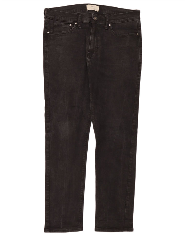 Jeans slim da uomo Marks & Spencer W34 L31 cotone nero