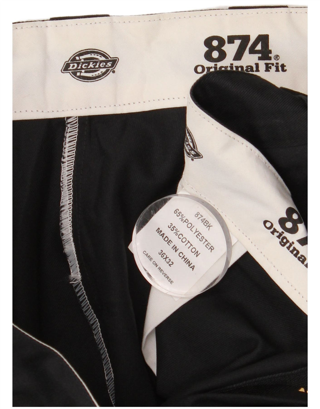 DICKIES Pantaloni chino dritti da uomo 874 dalla vestibilità originale W36 L32 neri