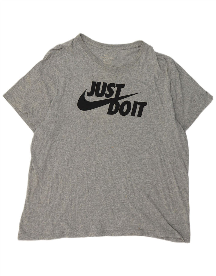NIKE Mens Graphic T-Shirt Top 2XL Grey Cotton