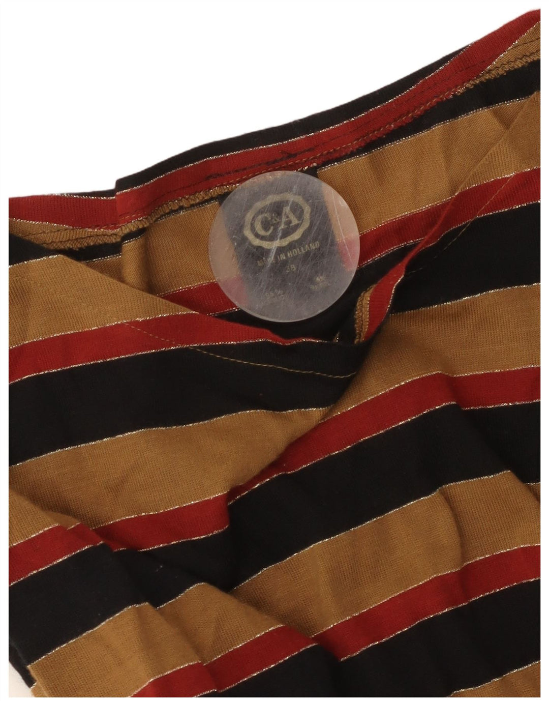 Abito lungo a maniche lunghe da donna C&A EU 38 Acrilico a righe marrone medio