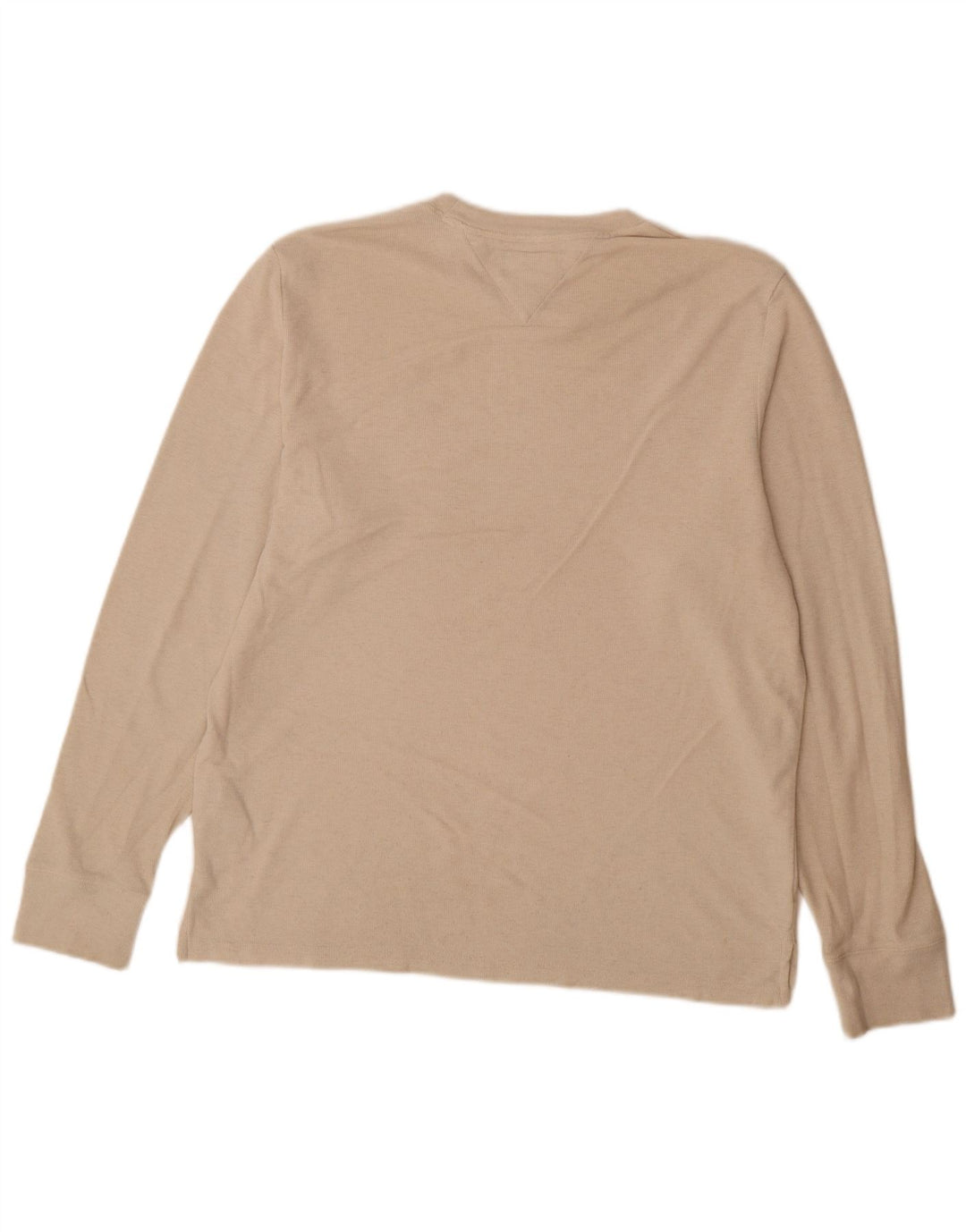 Tommy Hilfiger Uomo Top Manica Lunga Grande Cotone Beige