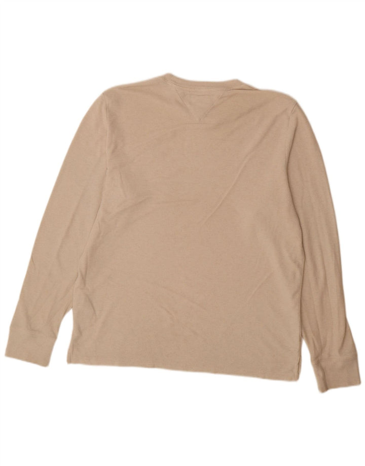 Tommy Hilfiger Uomo Top Manica Lunga Grande Cotone Beige