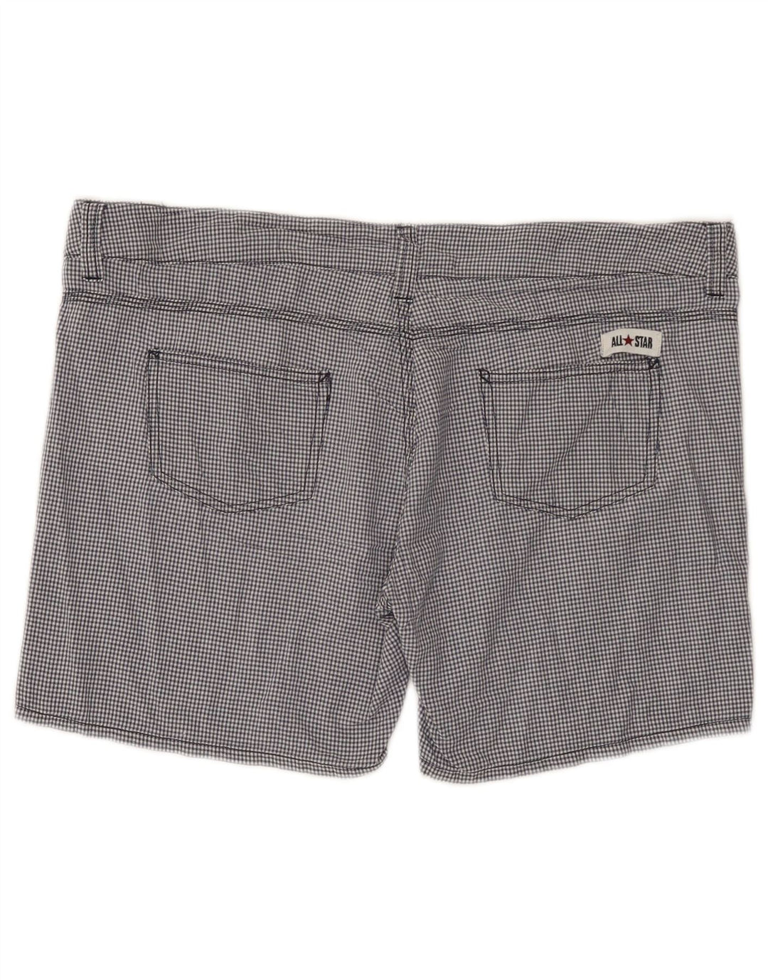 Converse Pantaloncini casual da donna grandi W34 in cotone a quadretti blu navy