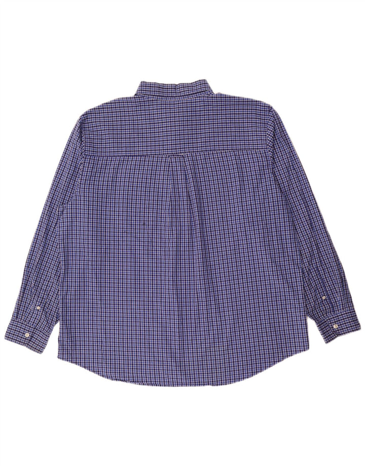 Camicia Chaps da uomo Easy Care 2XL in cotone a quadretti blu