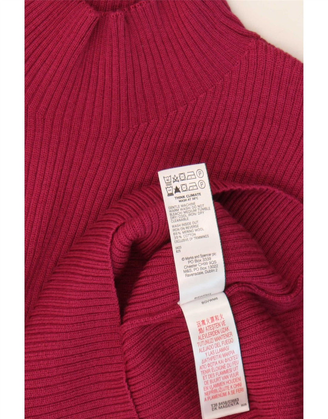 Maglione maglione a collo alto da donna Marks & Spencer UK 14 grande viola