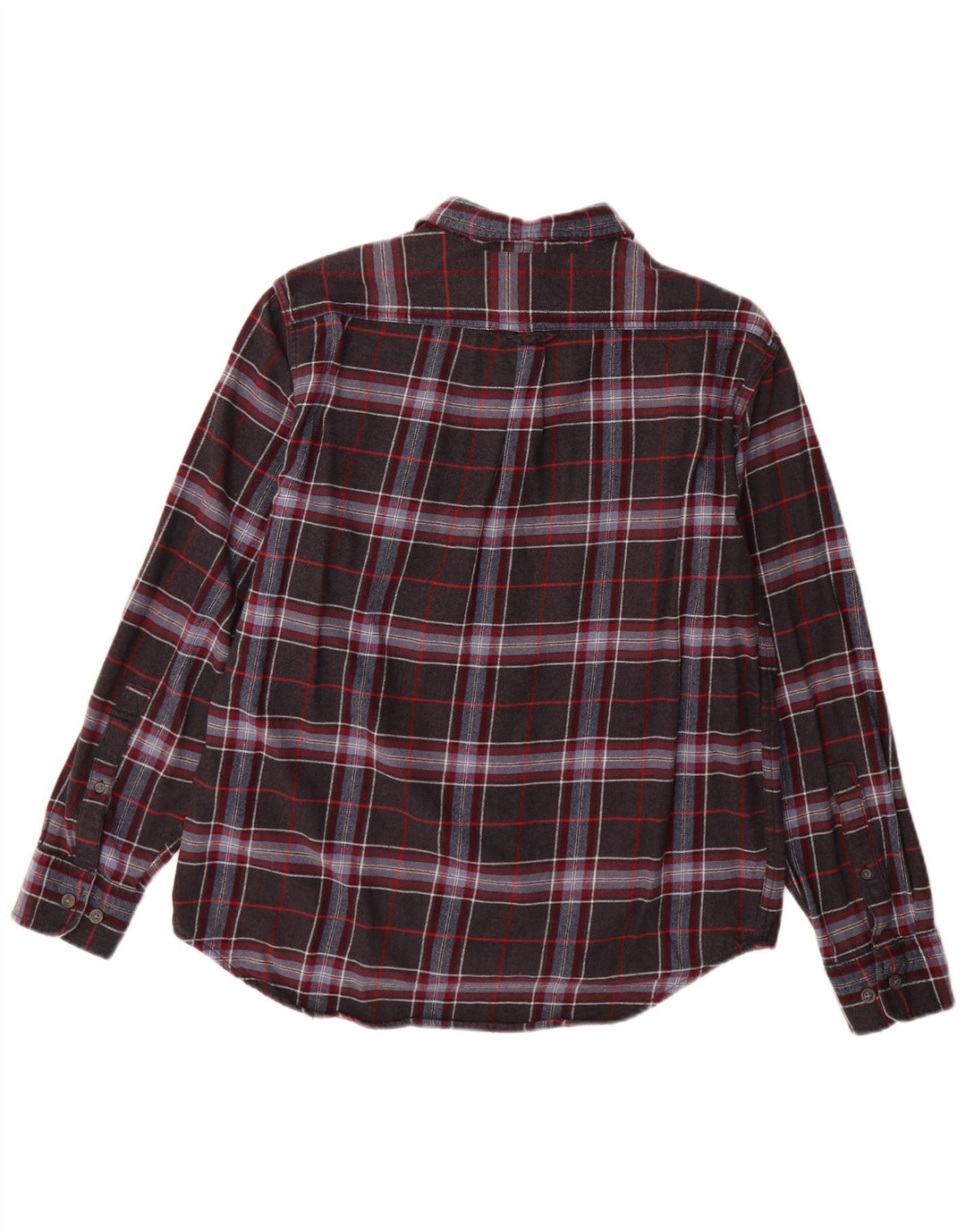 Eddie Bauer Camicia da uomo in flanella di cotone a quadri grigi grandi