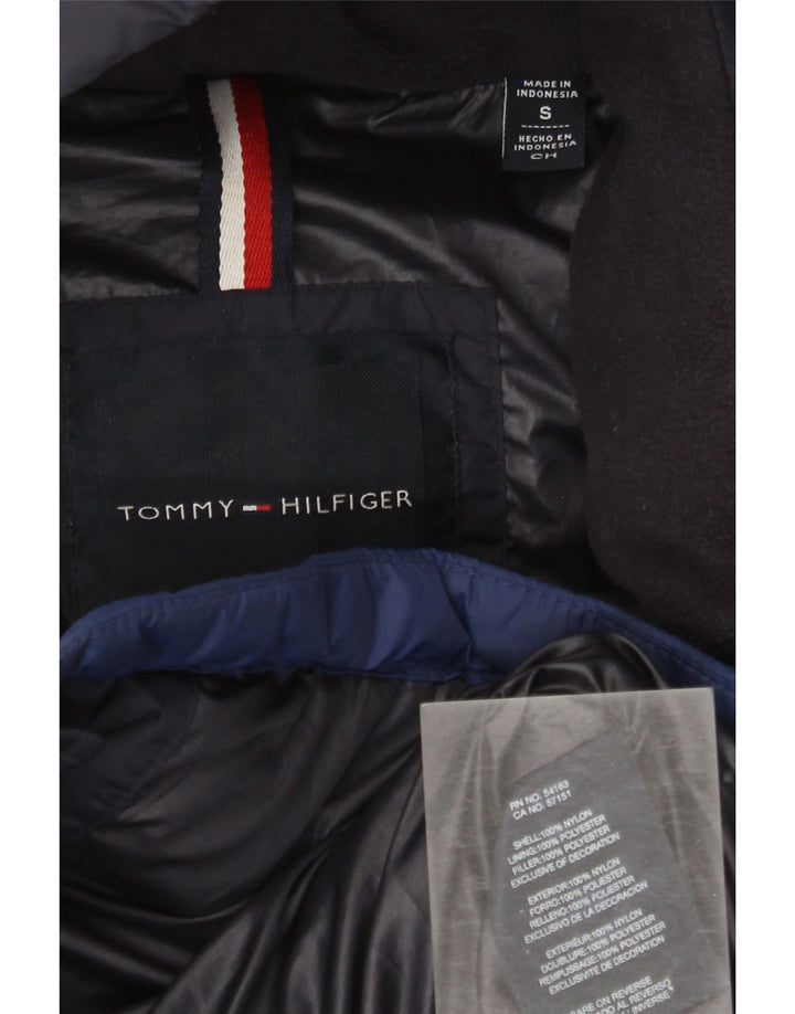 Giacca imbottita con cappuccio da uomo Tommy Hilfiger UK 36 piccola nylon multicolore