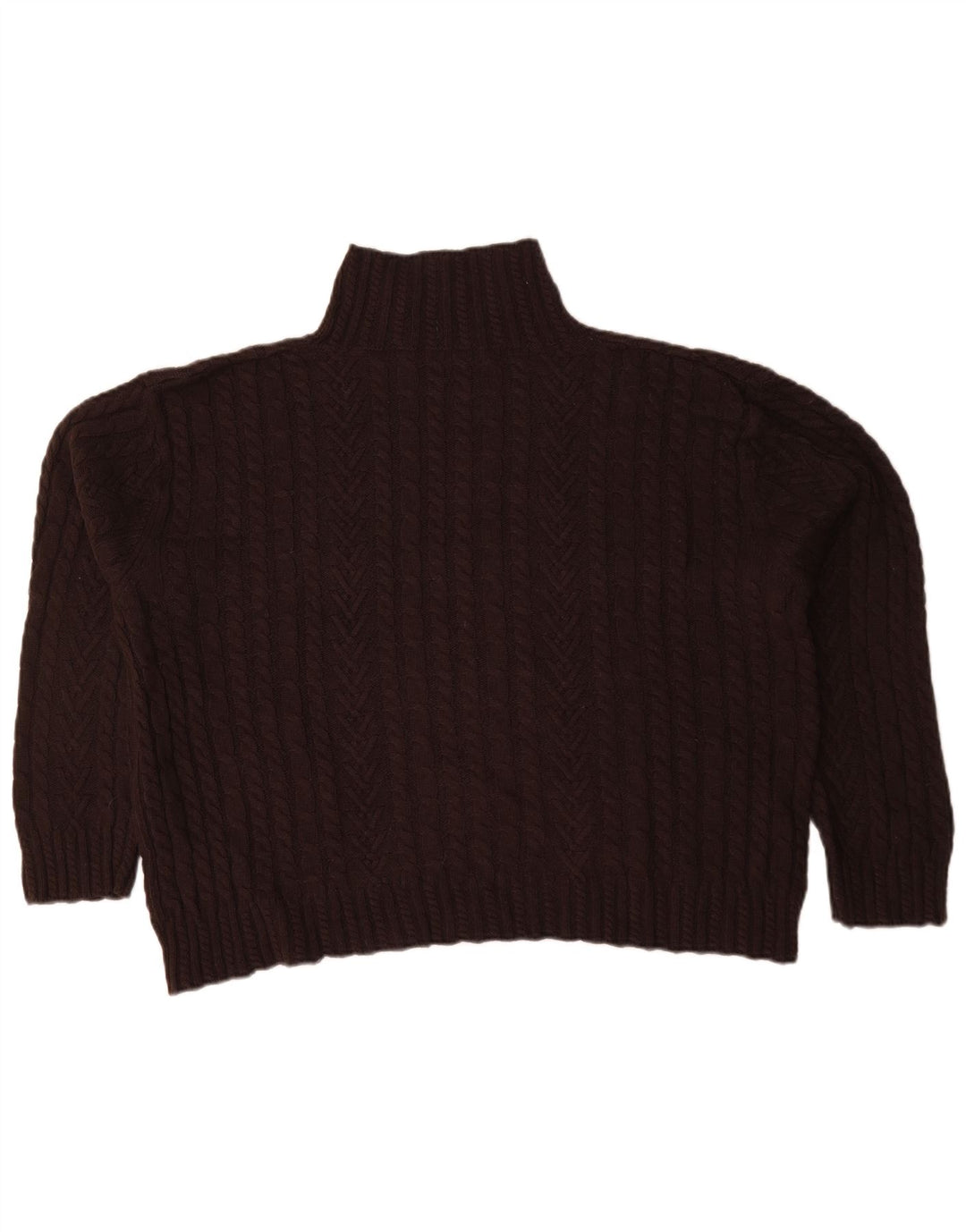 Maglione maglione a collo alto da donna Marks & Spencer UK 16 grande marrone