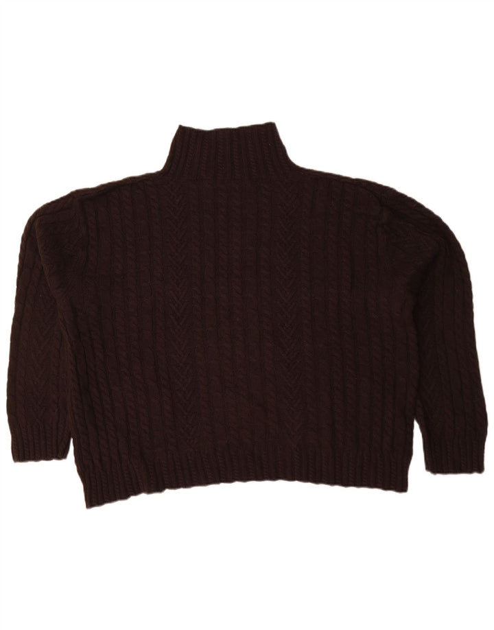 Maglione maglione a collo alto da donna Marks & Spencer UK 16 grande marrone